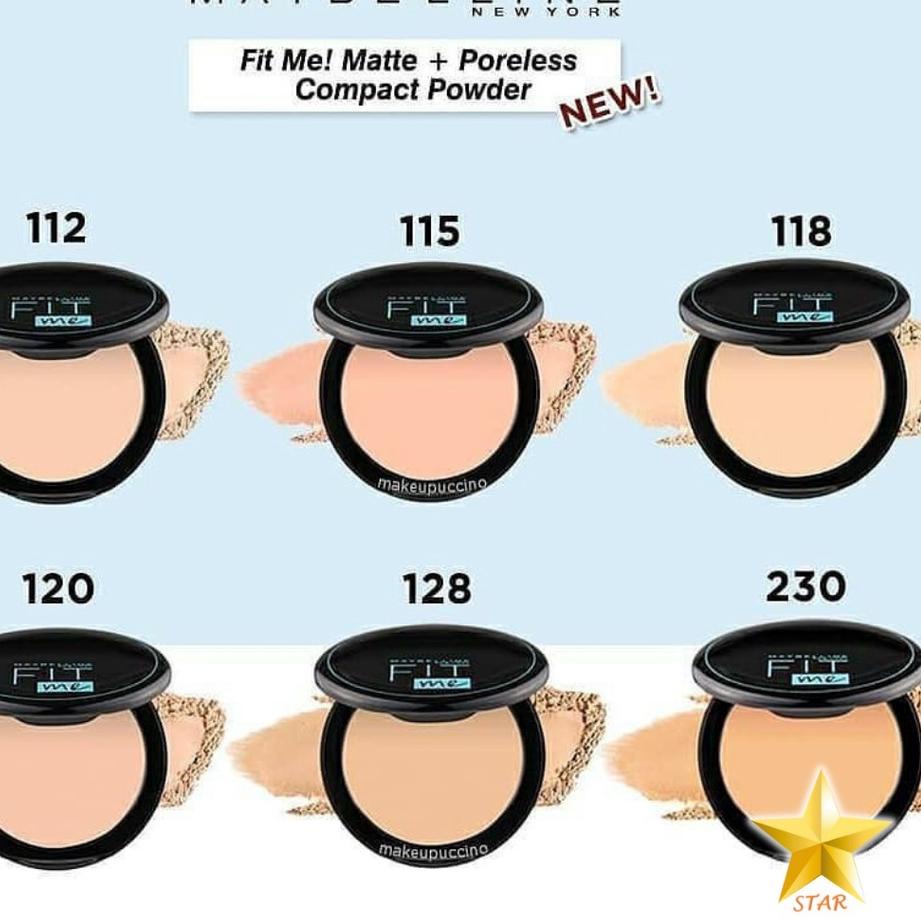 Terbaru✅-ORIGINAL Maybelline Fit Me Matte + Poreless Compact Powder Bedak