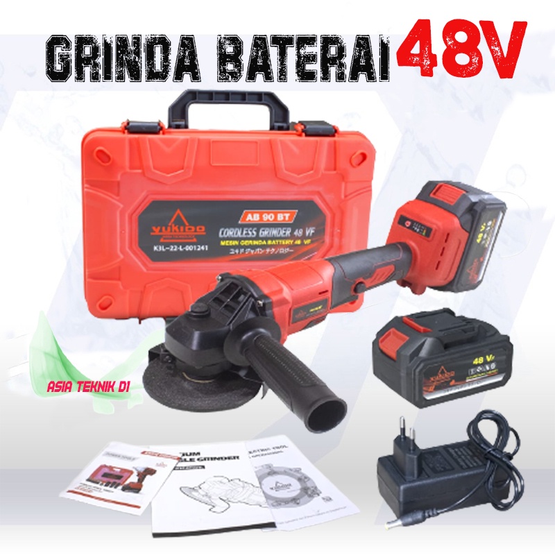 NEW MESIN GERINDA BATRAI - CORDLESS BRUSHLESS ANGLE GRINDER YUKIDO 48V