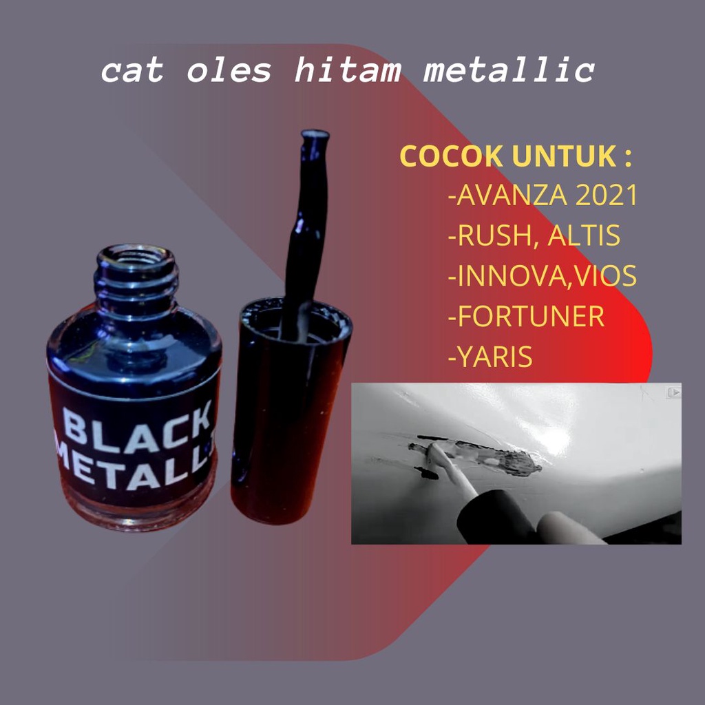 Cat Baret Body Dan Bumper Cat Oles Lecet Goresan Mobil Hitam Metallic