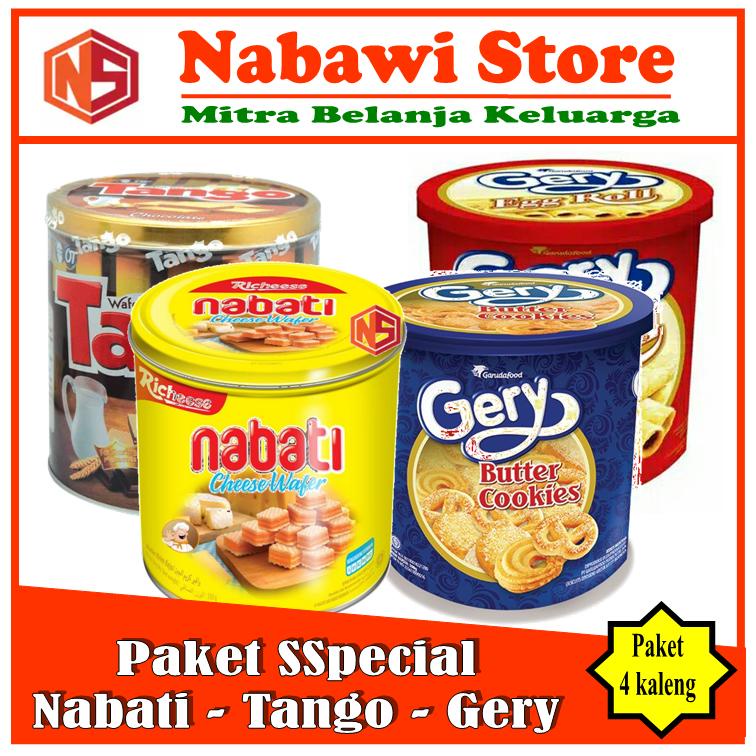 

Nabawi Store. Paket Super Hemat Wafer Tango Nabati Biskuit Gery Butter Cookies dan Egg Roll. Paket 4 Kaleng