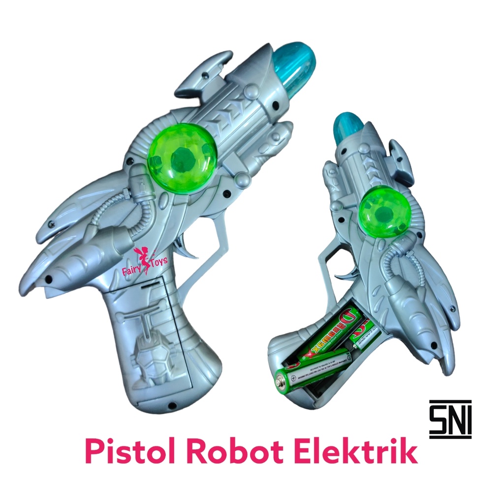 Mainan Pistol Robot Elektrik ZHY87 Bunyi dan Lampu