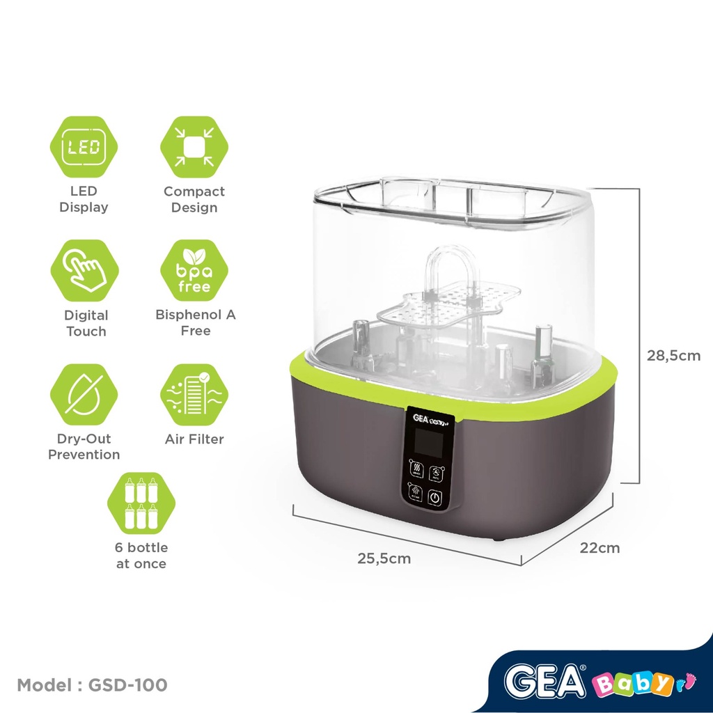 GEA BABY GSD100 Bottle Sterilizer &amp; Dryer | Steril &amp; Pengering Botol