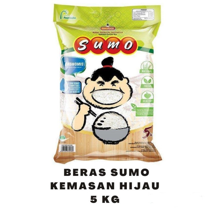 

BERAS PREMIUM SUMO HIJAU 5KG NASI RM PADANG HALAL MUI