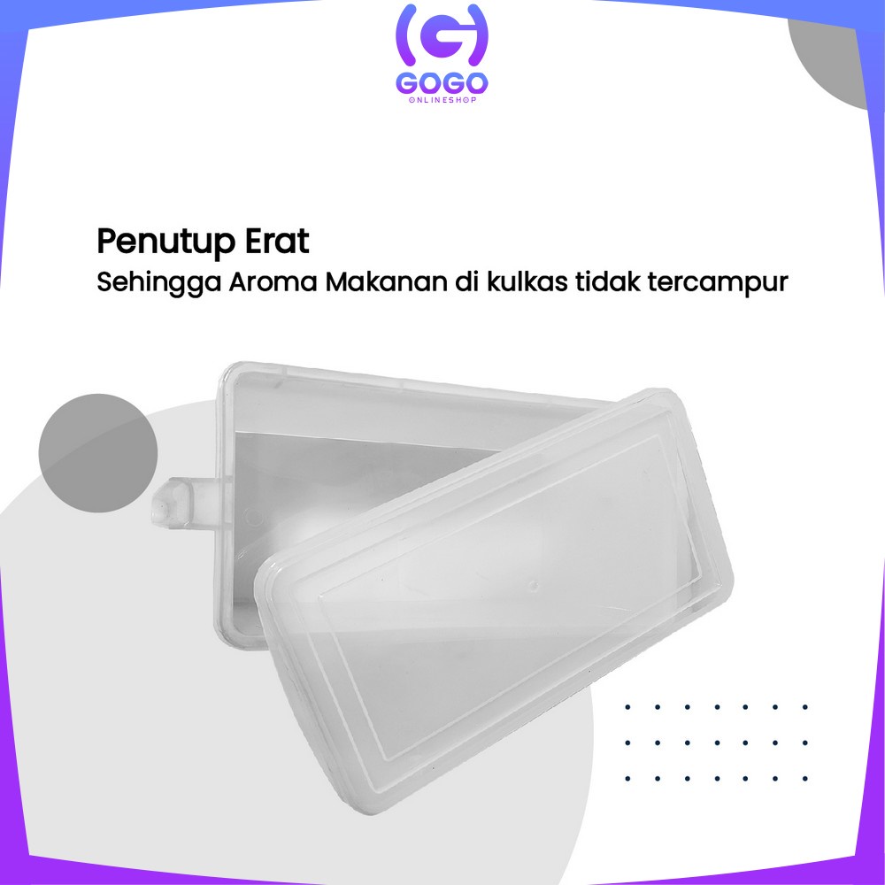 GOGO-C806 Kontainer Makanan Kulkas Food Storage Box Ada Pegangan Tangan / Kotak Penyimpanan Makanan Sayur Daging Ikan / Toples Kulkas Bening