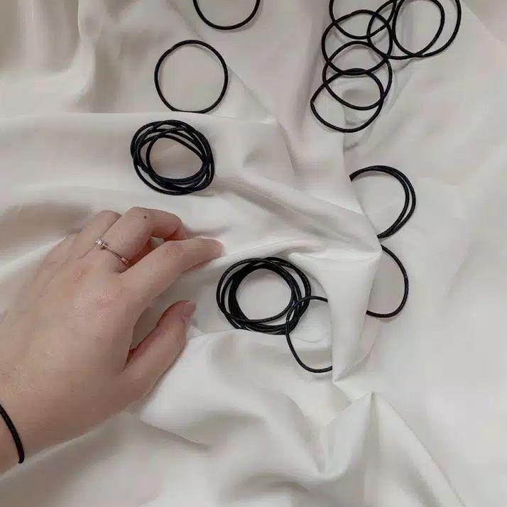 ❋ Gelang Karet Polos Hitam / Gelang Couple ▼