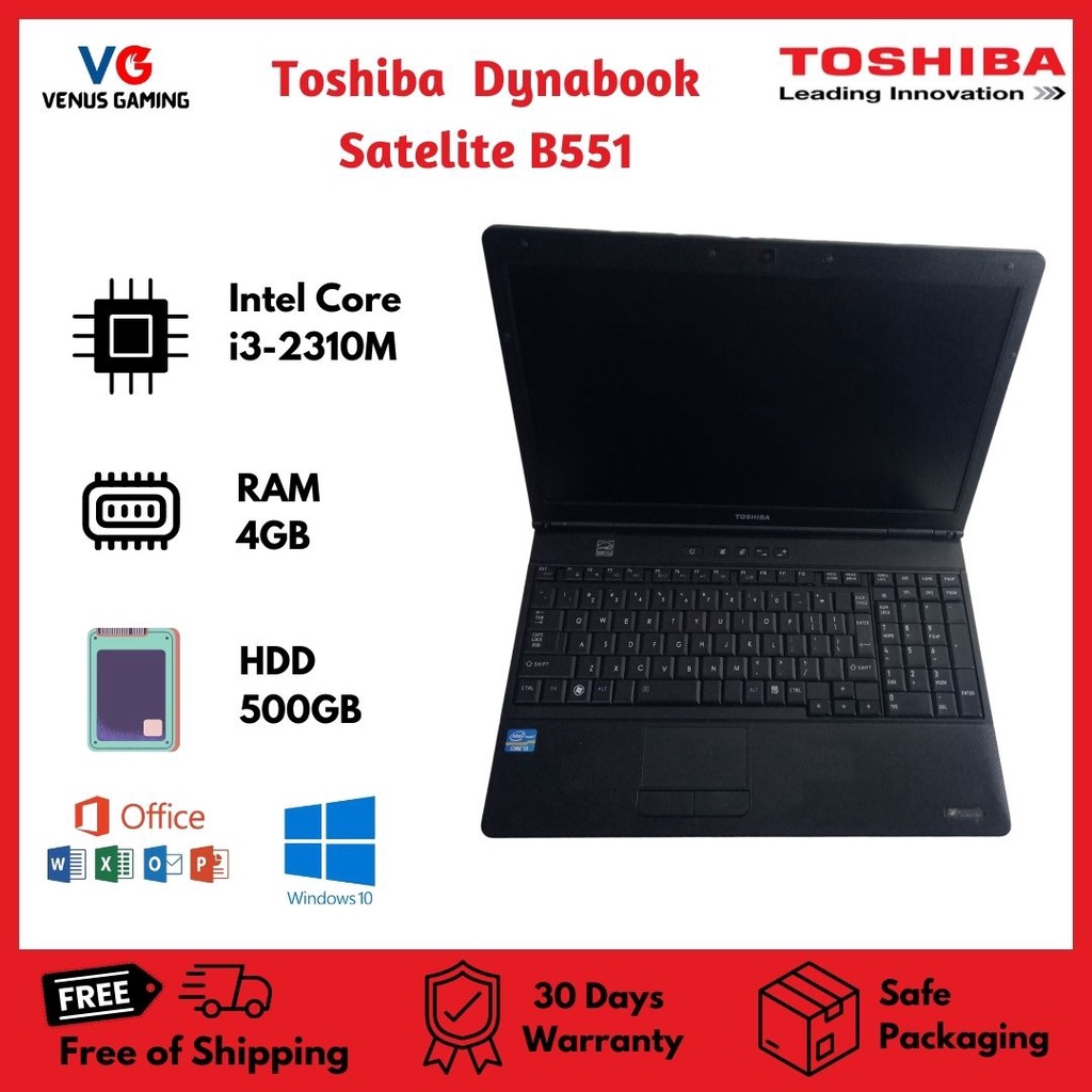 Big Sale! Toshiba Dynabook B551 Intel Core i3 Gen 2 / RAM 4GB /500GB HDD