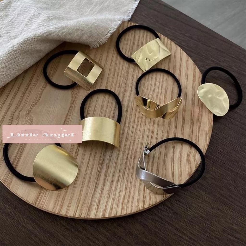 Ikat Karet Rambut Korea Fashion Aksesories Logam Series