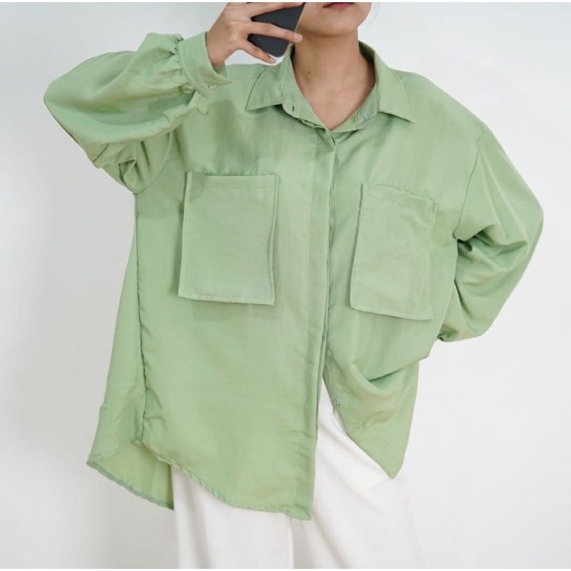 Kemeja Wanita | Areum Korean Oversize XXL Shirt | Kemeja Korea | Kemeja Oversize | Kemeja Wanita Kor