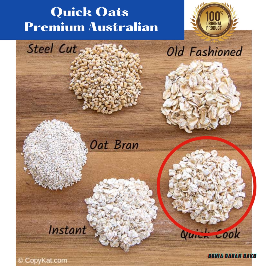 QUICK ROLLED OAT 1 KG  100% High Fiber / Banyak mengandung serat 0 - No preservatives / Tanpa bahan pengawet.