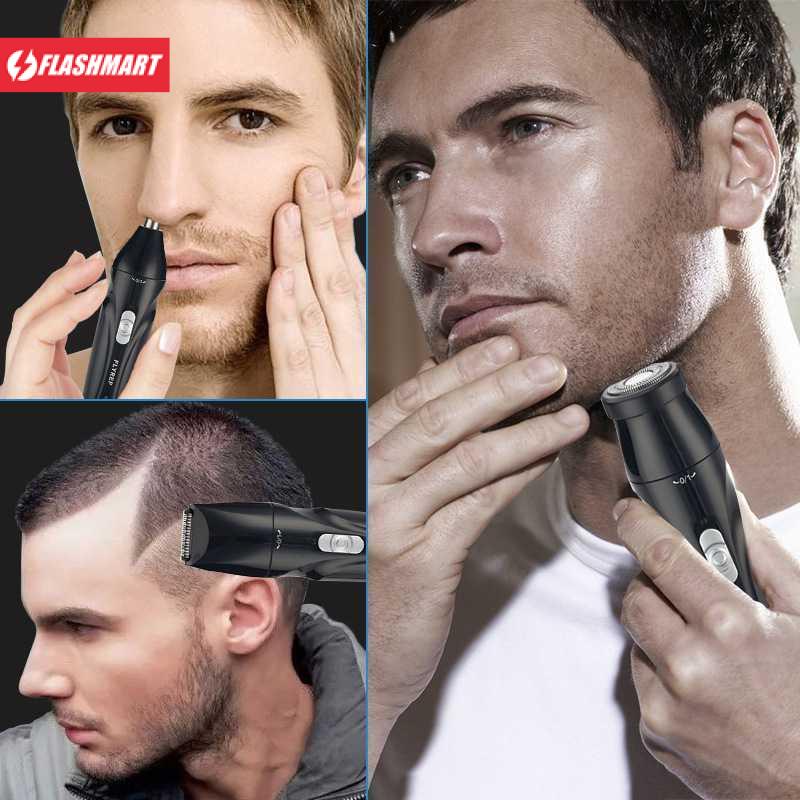 Flashmart Alat Cukur Elektrik 3 in 1 Jenggot Rambut Bulu Hidung - AG818