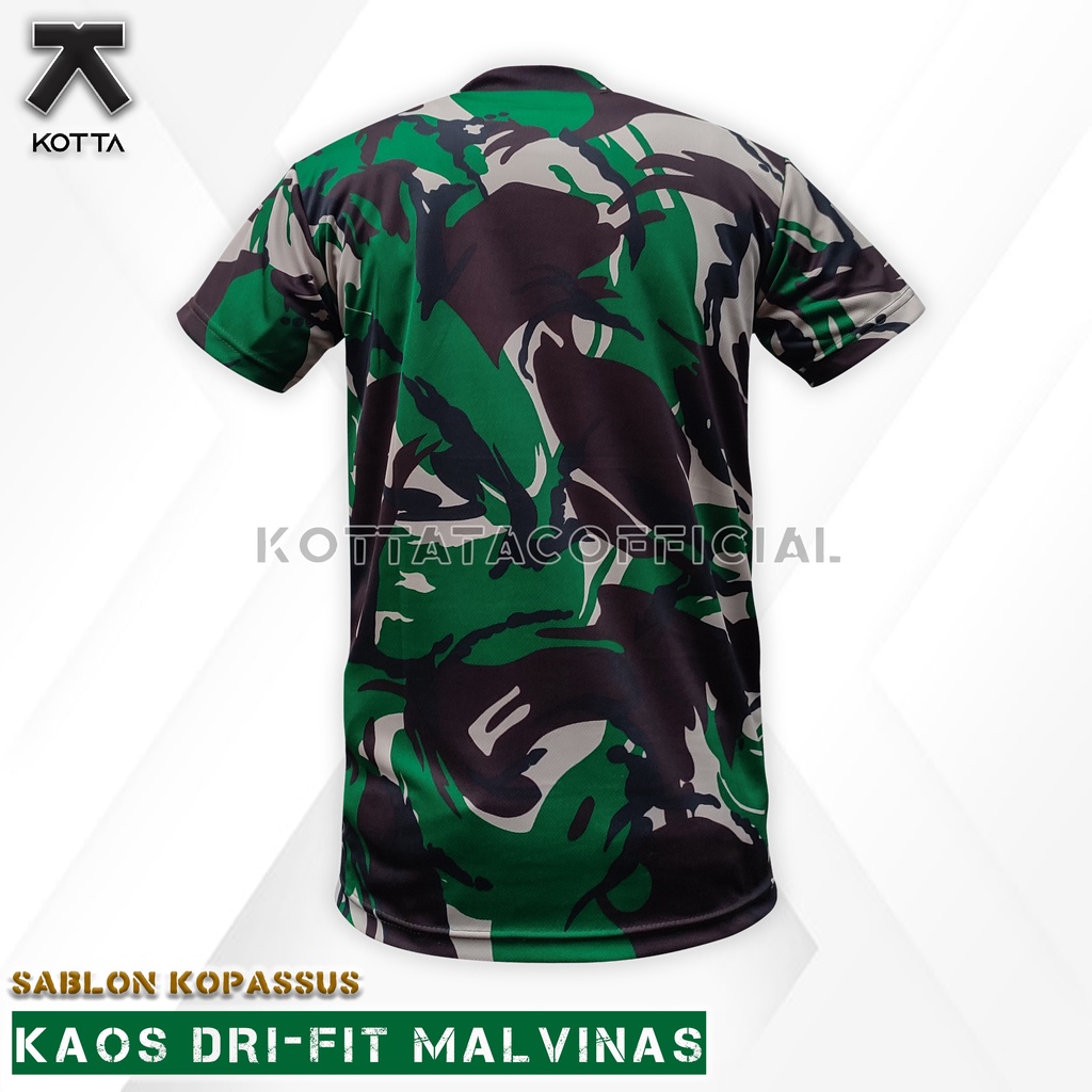 KAOS DRYFIT MALVINAS SABLON KOPASSUS - KAOS DRYFIT KOPASSUS - KAOS LORENG DRYFIT TNI