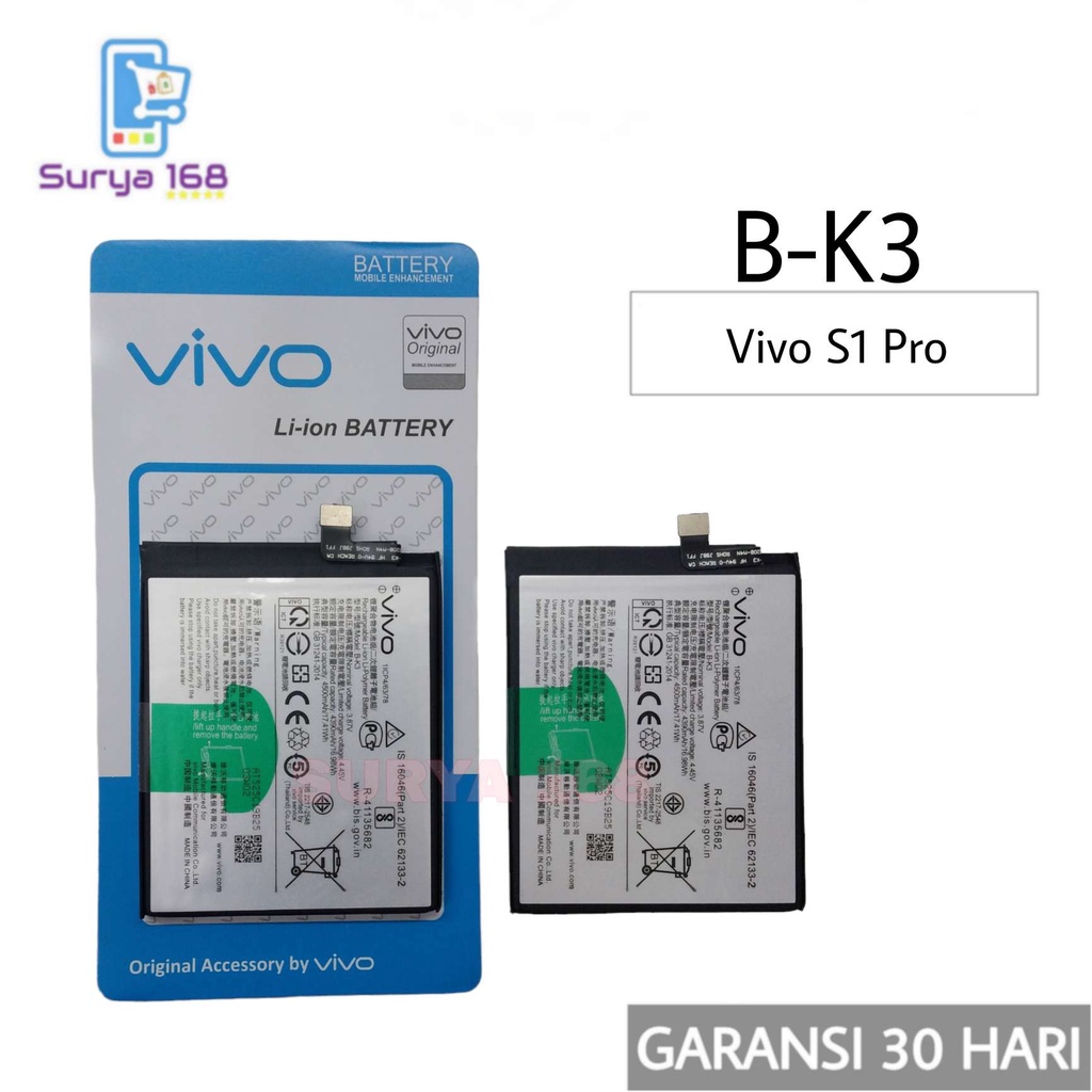 BATTERY BATERAI BATTERE BATRE VIVO S1 PRO B-K3 BK3 BK-3