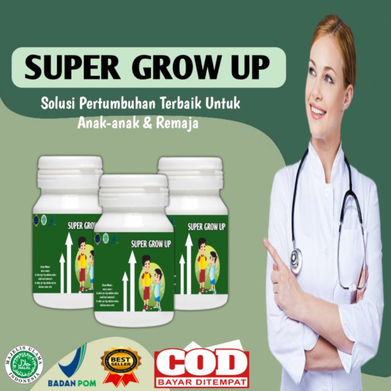 SUPER GROW UP/Peninggi badan tercepat/peninggi badan dewasa/obat peninggi badan/peninggi badan cepat