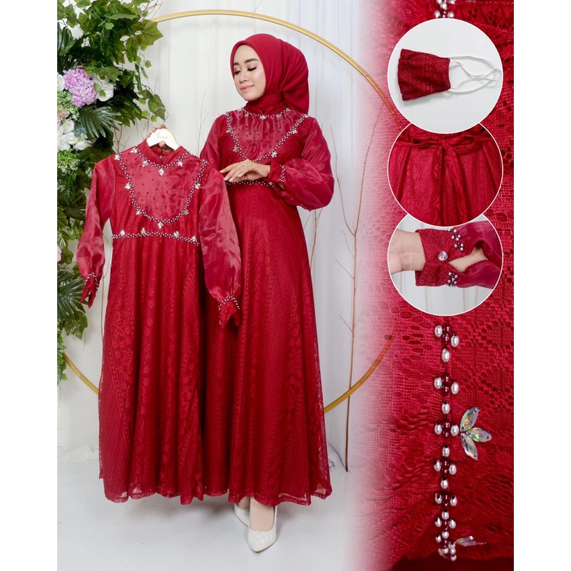 Gamis Couple Payet Terbaru || Gamis Ibu dan Anak || Dress Pesta Modern 2023 || Bisa Bayar di Tempat (COD) || Malika Dress ~ DVN STYLE