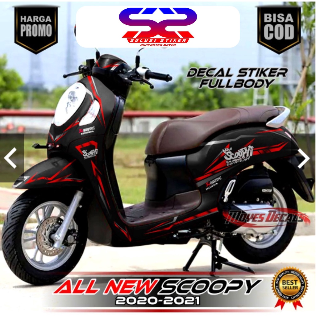 DECAL STIKER ALL NEW SCOOPY MOTIF MERAH//FULL BODY