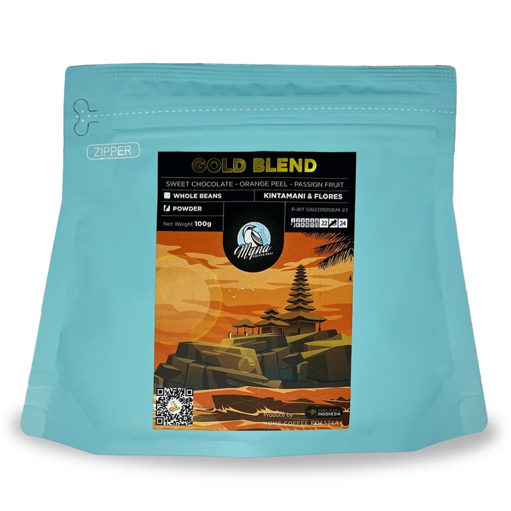 

Myna Coffee - GOLD BLEND - Kintamani & Flores - Pouch