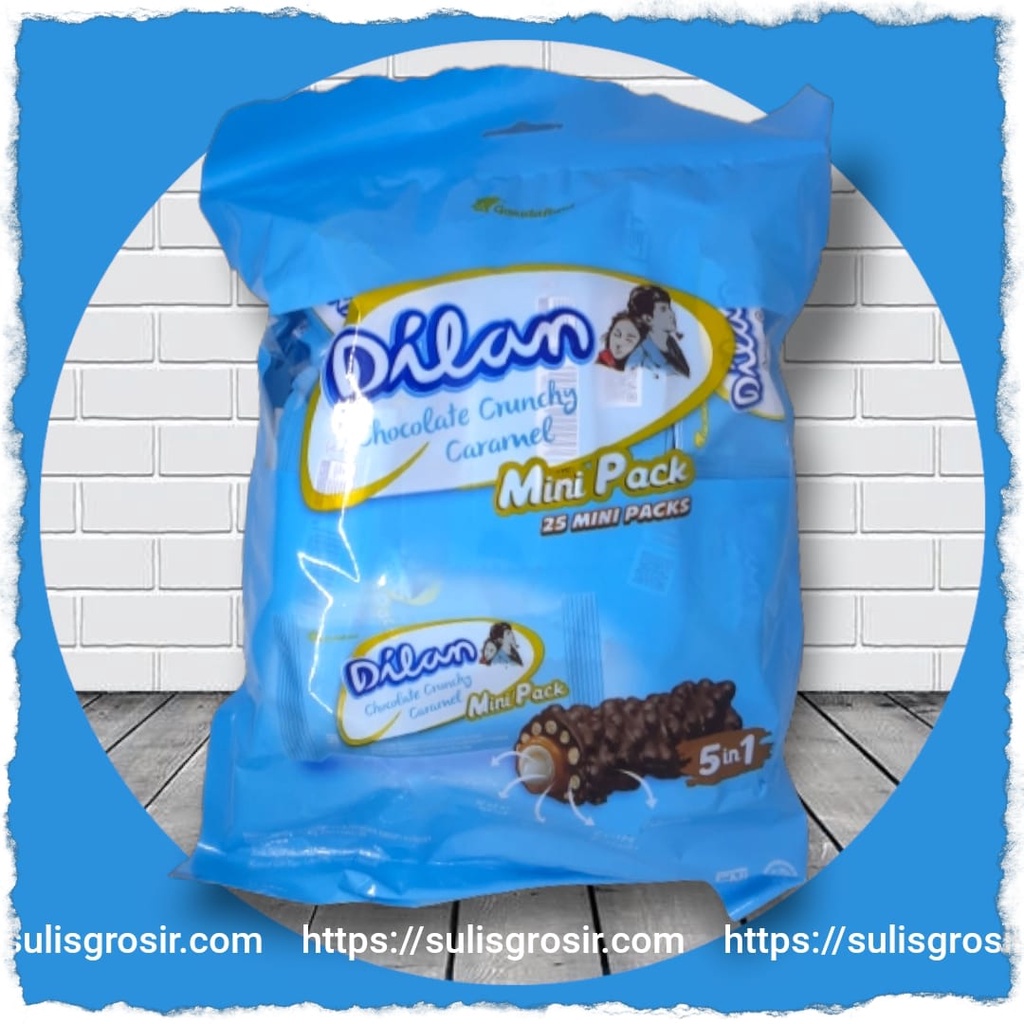 

Dilan Mini Pack Wafer Chocolate Crunhy Caramel Per Sak Isi 25 pcs