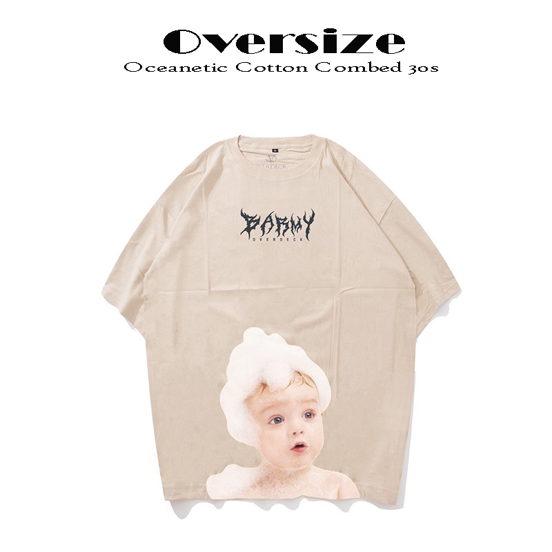 [COD] Baju Kaos Wanita Oversize Distro Varian Cream