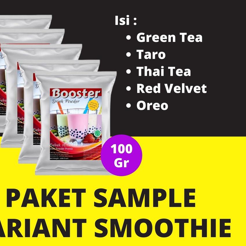 

♩ PAKET SAMPLE Best 5 Varian SMOOTHIE (THAI DRINK) , Harga adalah 1 Paket berisi 5 Variant ♀