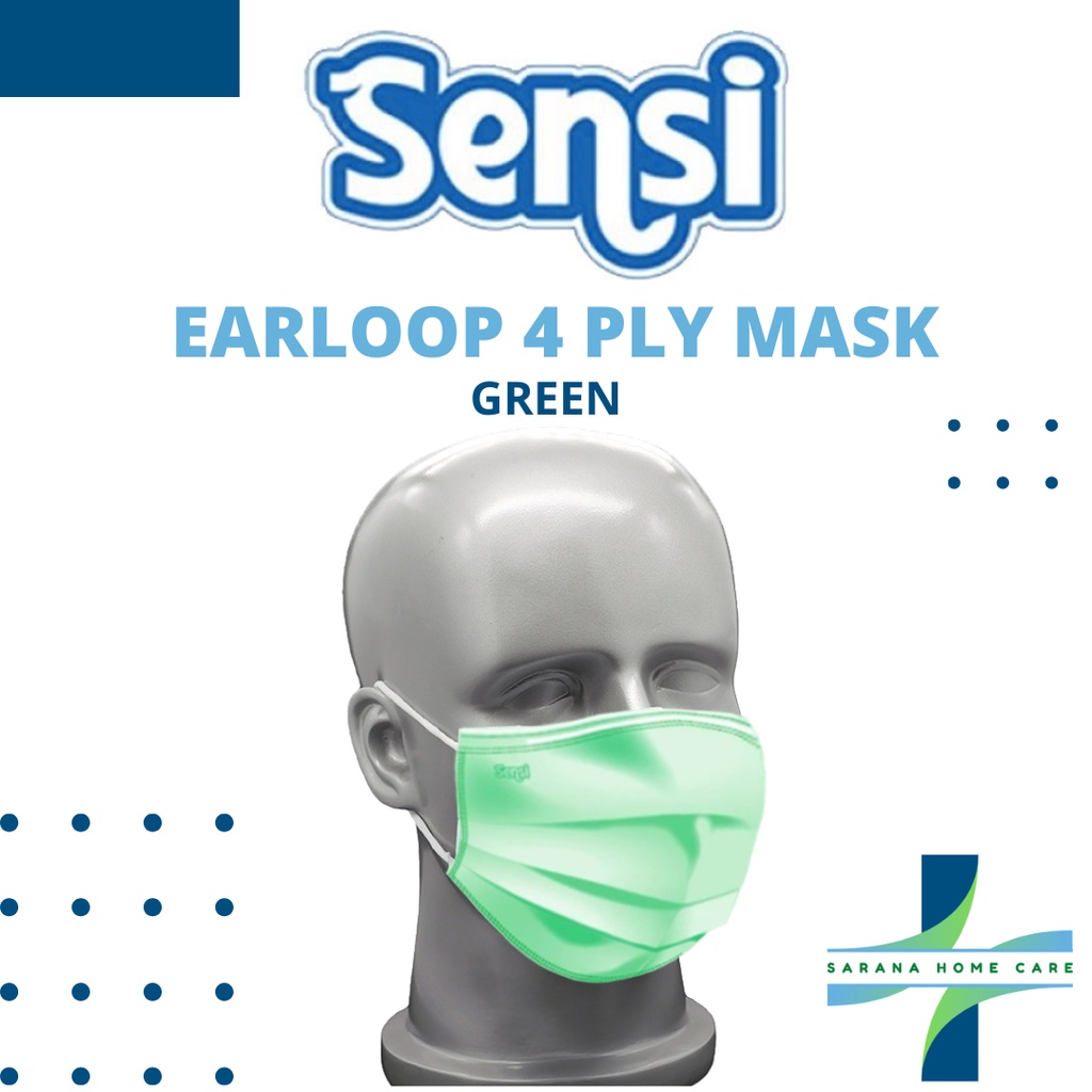 SENSI Earloop 4 ply mask/ masker sensi / facemask / masker wajah / earloop