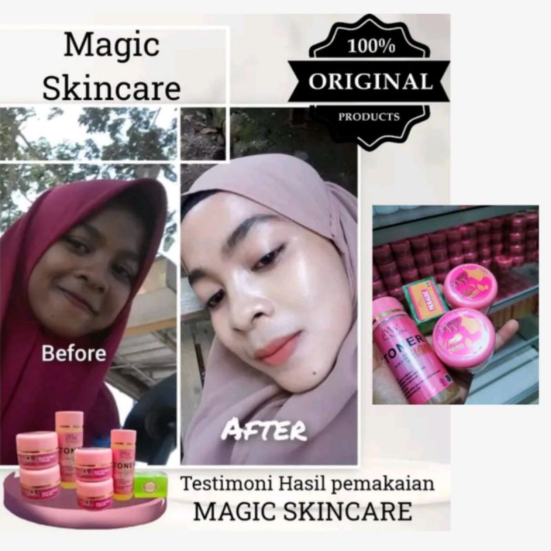 Magic Glow Skincare Paket Glowing Whitening | MW glow Skincare Aman - Pemutih wajah ampuh & Aman