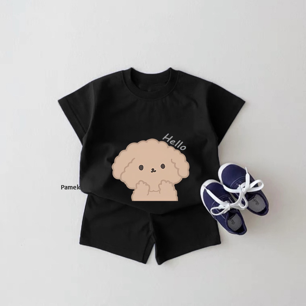 Pamelo.id Set Anak Viral / Hello Pupy / Fashion Anak / Stelan baju anak / Korea Style / Set Balita