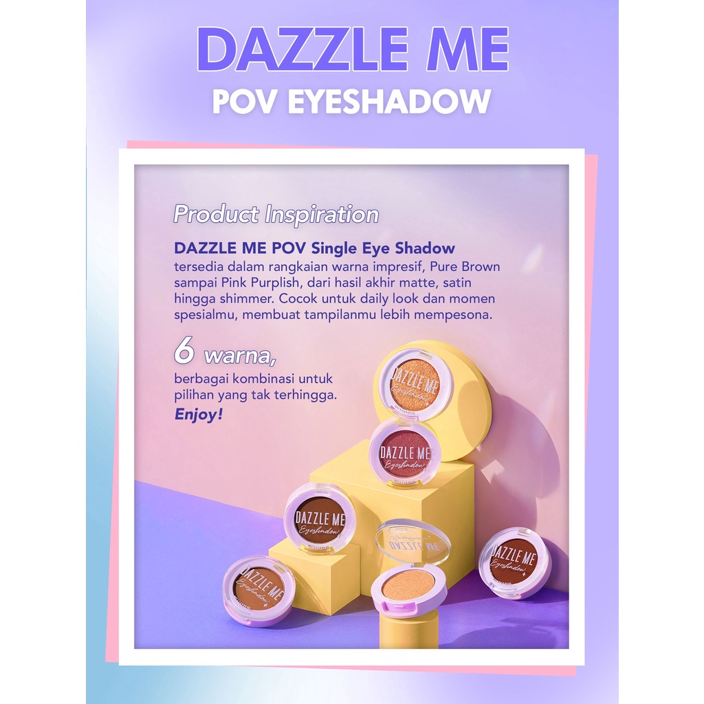 READY Dazzle Me POV Eyeshadow | Long Lasting Pigmented Matte Eye Makeup 6 Colors Murah Glitter Eyeshadow {BPOM}