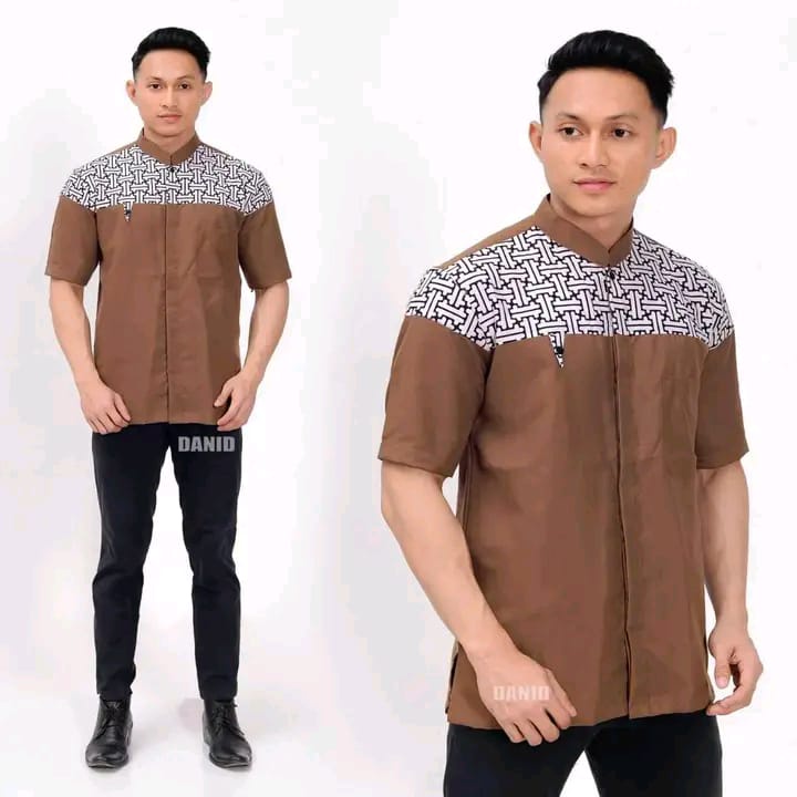 Baju Koko Kurta Lengan Pendek Baju Koko Fashion Muslim Pria Dewasa Terbaru Bahan Toyobo