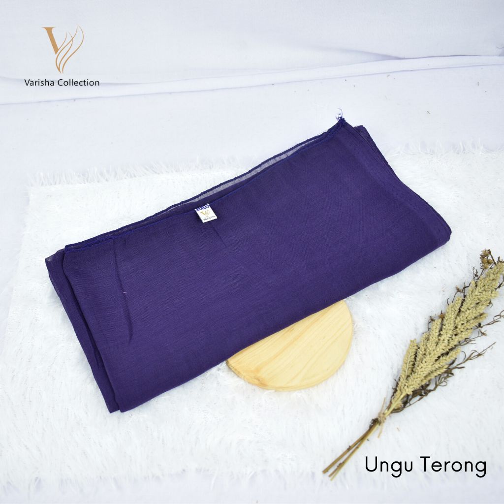 Kerudung Jilbab Segi Empat Bahan Katun Paris Polos Jadul Premium Varisha By Mardhatillah Warna ungu 