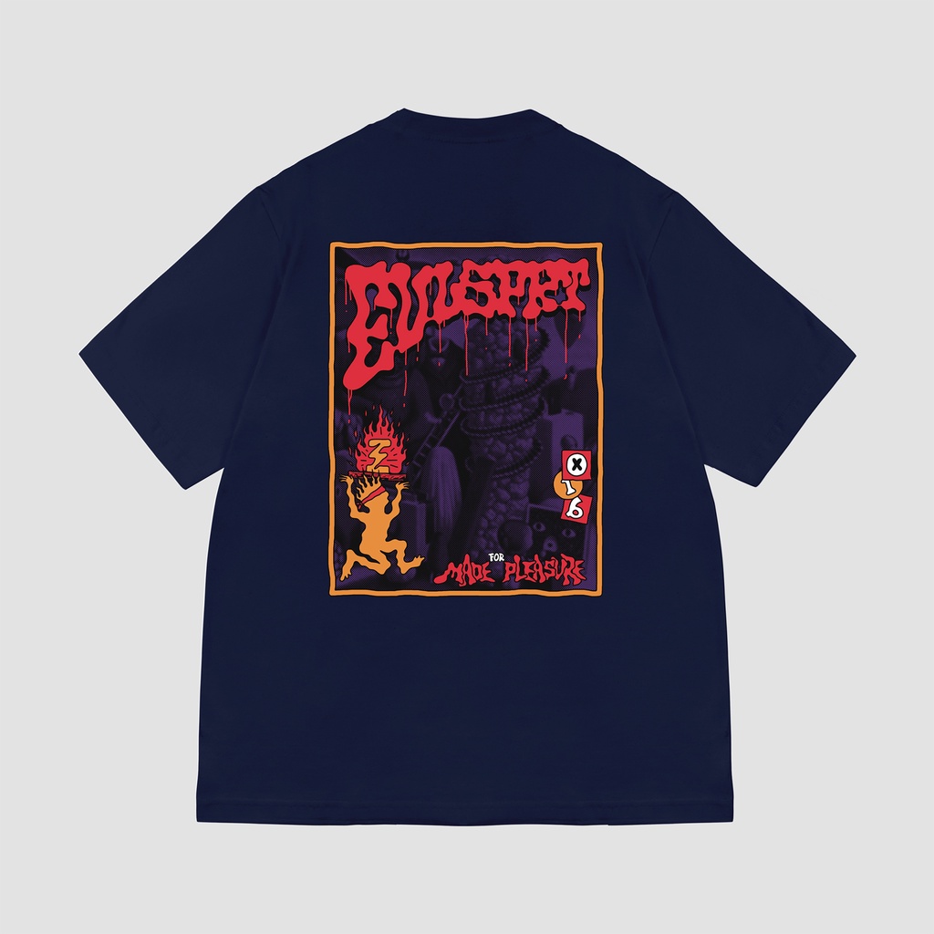 EVILSPIRIT KAOS OVERSIZE HEAVYWEIGHT 16S  - FIRESTARTER NAVY UNISEX