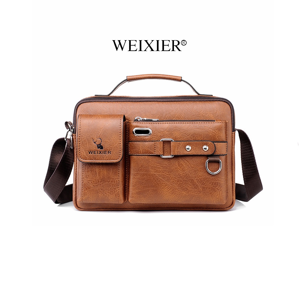 Tas Selempang/Sling Bag Pria Warna Coklat Muda