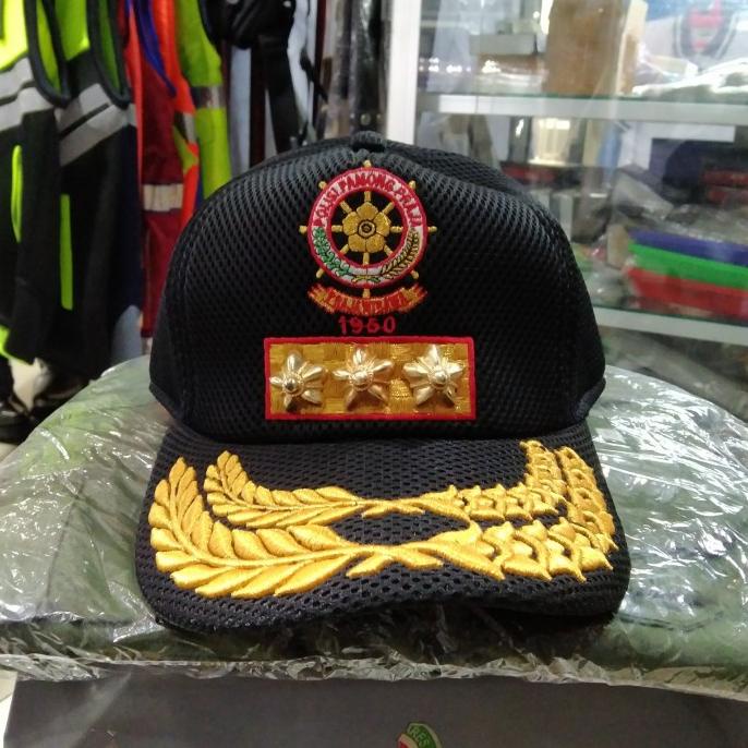 topi lapangan pol PP 4b Lis merah