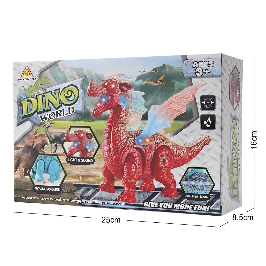 Dino World Lampu &amp; Musik Besar | Mainan Anak Laki Laki Robot Dinosaurus | Kado Ulang Tahun Anak Cowok