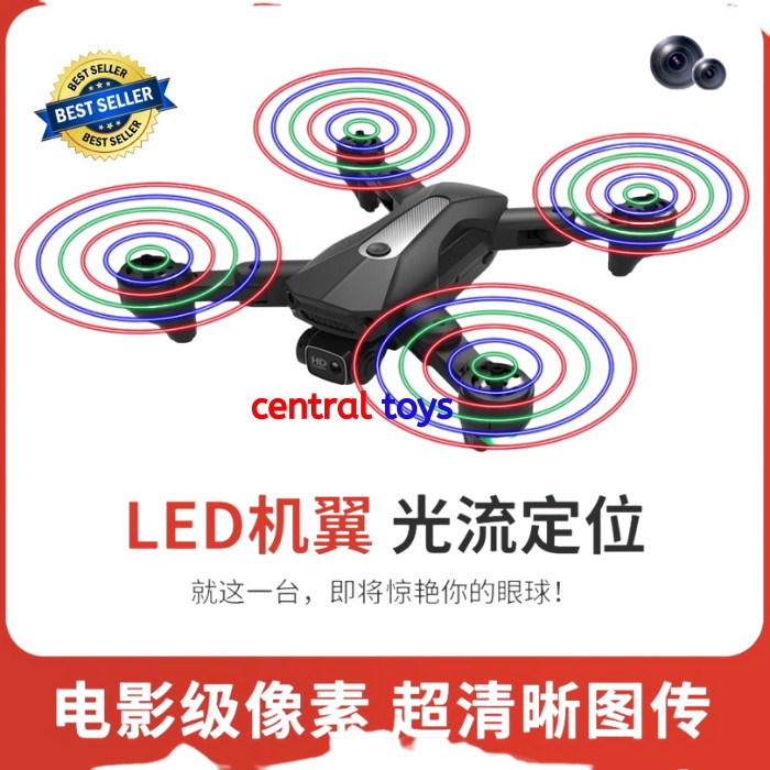 rc drone KY608 LED propeller camera wifi 4K optical flow altitude hold