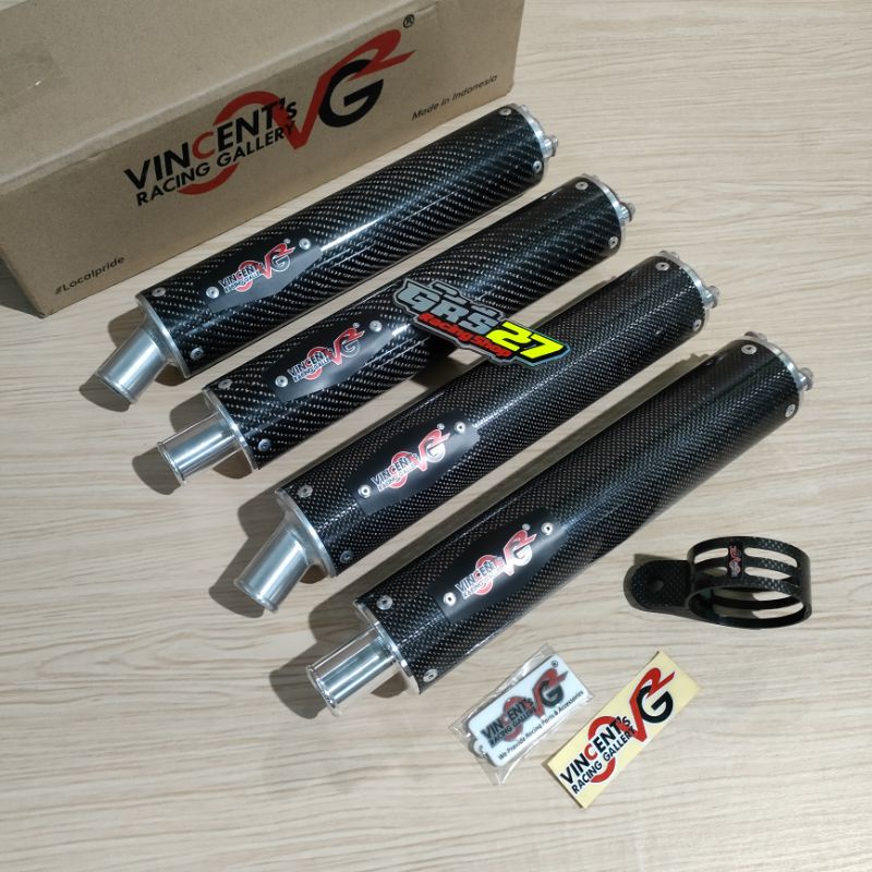 SILINCER SLINCER KNALPOT VRG RACING CARBON NINJA R RR SS 150 2T 2TAK KARBON TYPE TWILL DAN PLAIN ORI