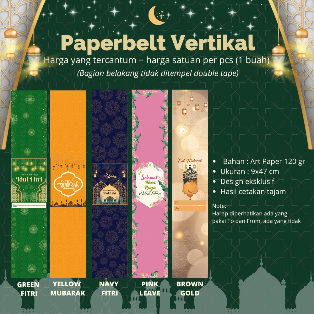 

Paper belt Lebaran / Label Idul Fitri Art Paper 120 gr by Hapunni Collection