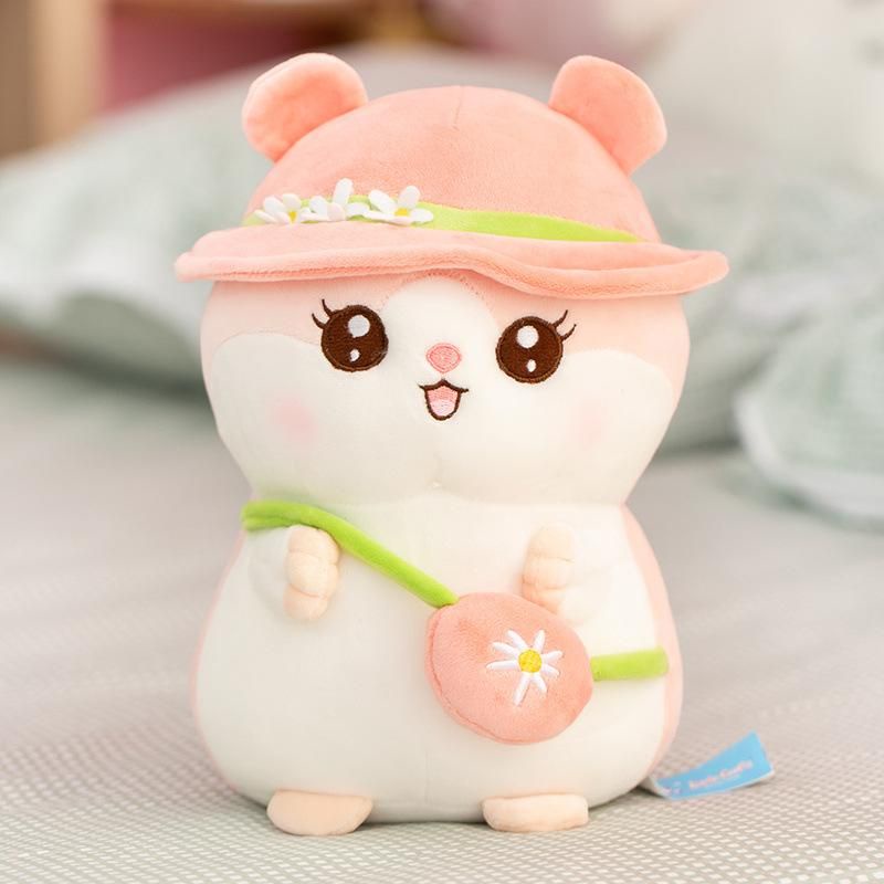 35cm Mainan Boneka Hamster Lucu Import Lembut lengkap dengan hiasan topi dan tas