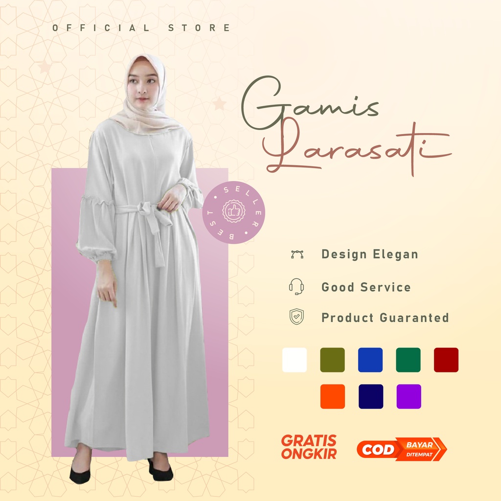 Model Gamis Terbaru 2023 Gamis Malaysia / Gamis Putih Syari / Busana Lebaran