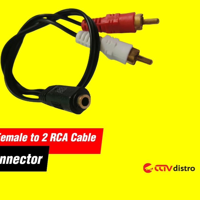 ☂ Kabel Jack Audio 3.5mm Female to 2RCA Male Konverter Aux 3.5 mm to 2 RCA Converter Cable Adapter ۝