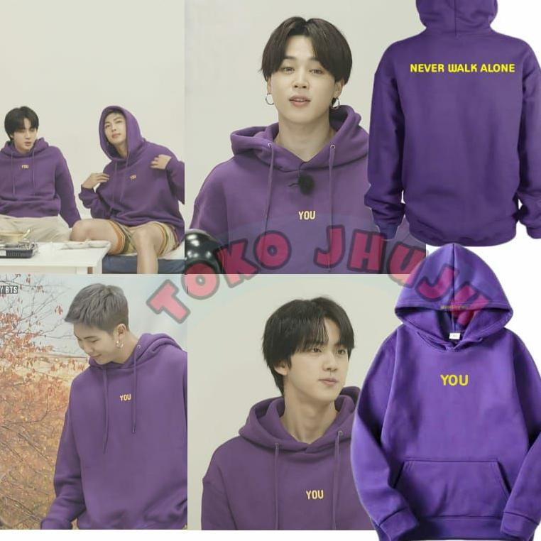 Hoodie Jumper BTS Made by Jimin You Never Walk Alone Seven with you sablon kuning BEST SELLER
