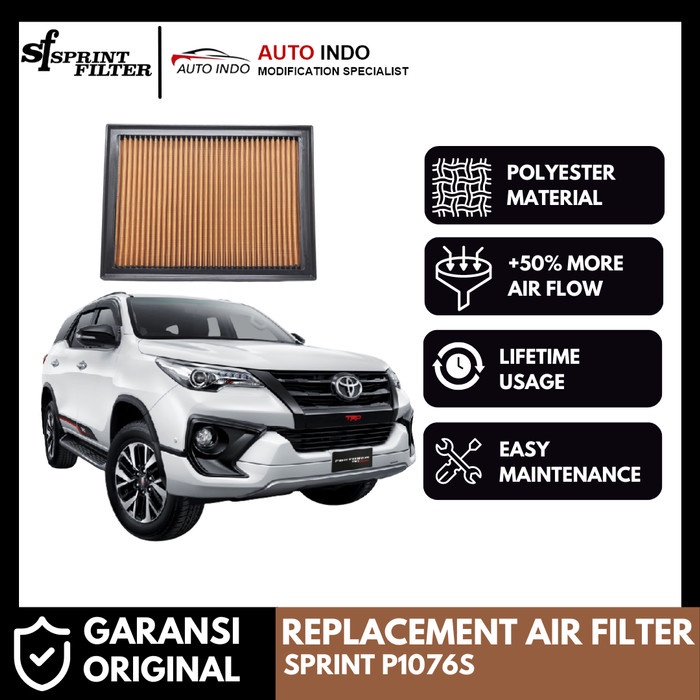 Filter Udara Racing Mobil Sprint Filter P1076S Fortuner VRZ SRZ Ori ORIGINAL