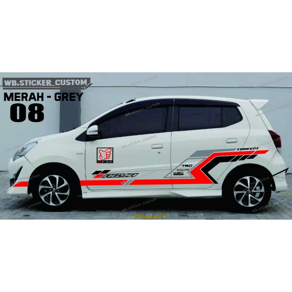 STICKER BODY SAMPING MOBIL CUTTING STICKER VARIASI DECAL STICKER MOBIL AGYA AYLA JAZZ BRIO YARIS MOD