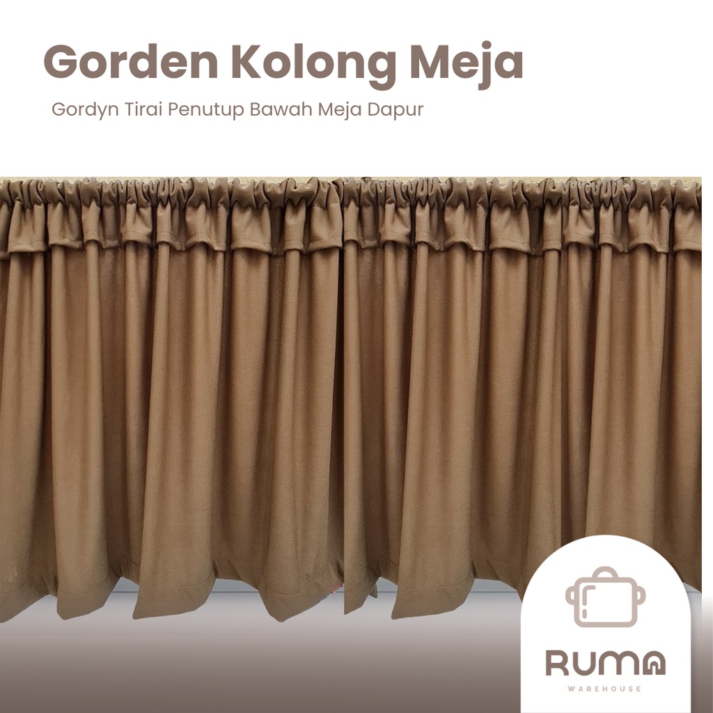 GORDEN Kolong Meja Dapur Gordyn Tirai Penutup Bawah Meja Dapur Motif dan Polos