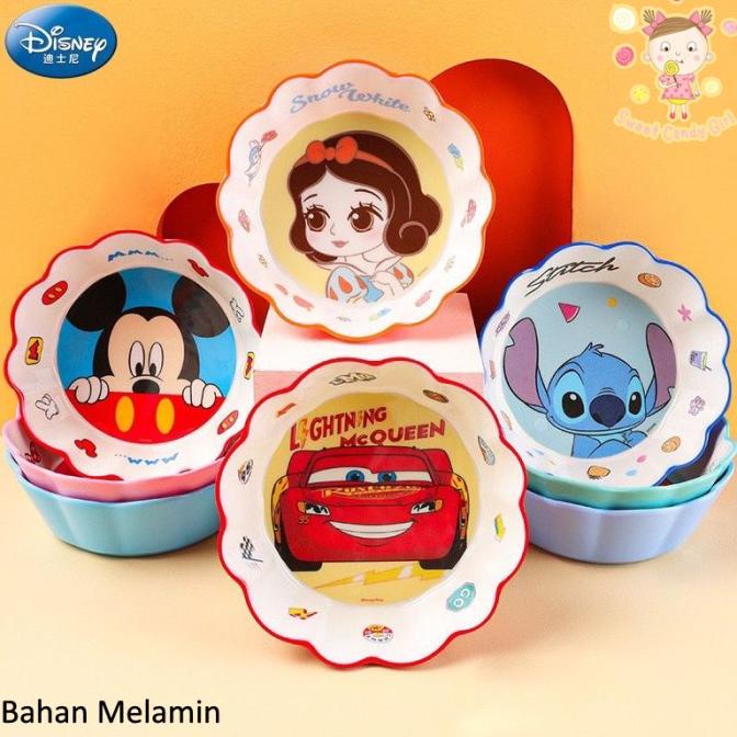 Produk - Piring Mangkok Bunga Melamin Anak Karakter Disney Princess Mickey Promo Best Seller