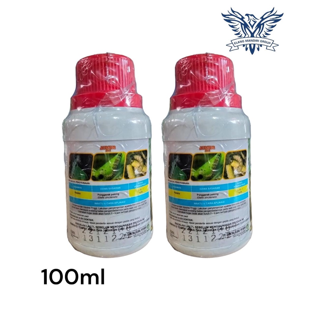 Insektisida METACHLOR 100ml 650 EC Bahan Aktif Klorpirifos 550 g/l Sipermetrin 100 g/l Pembasmi Hama ulat dan wereng Klortrin  PT. Spektra Global Intiagro