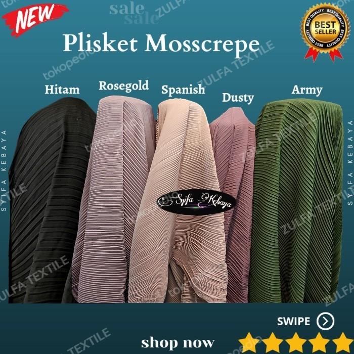 Best Seller Kain Plisket Mosscrepe. Bahan Prisket Plisket Polos Meteran