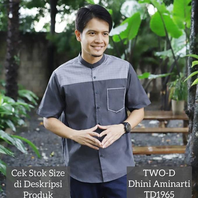 Discount Kemeja Koko Lengan Pendek TWO-D Dhini Aminarti TD1965 /BAJU KOKO PRIA/BAJU KOKO DEWASA/BAJU
