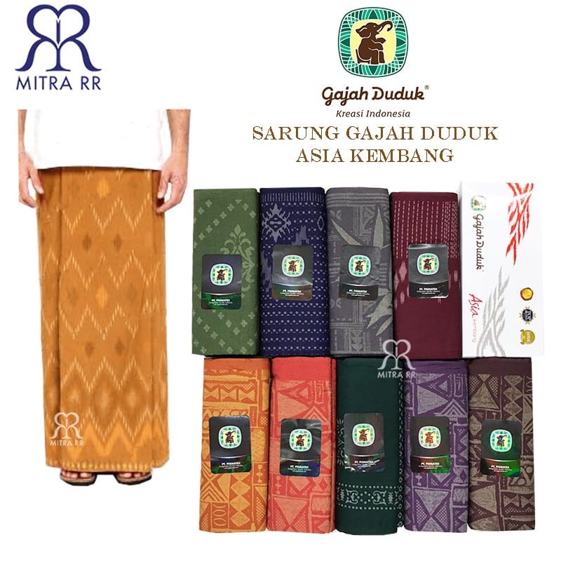 Sarung Gajah Duduk Asia Kembang - Sarung Dewasa Original