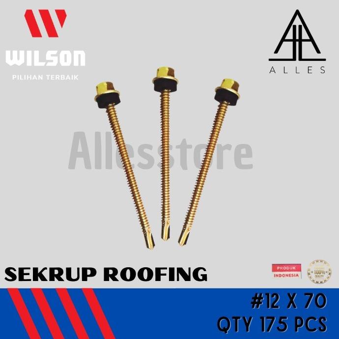 Sekrup Roofing Sekrup Baut Baja Ringan Baut Wilson 12 x 70 mm