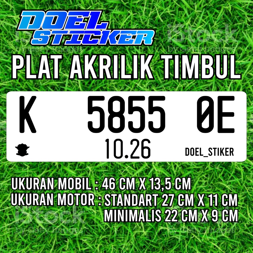 Plat Akrilik Timbul Aksesoris Motor Doel 001